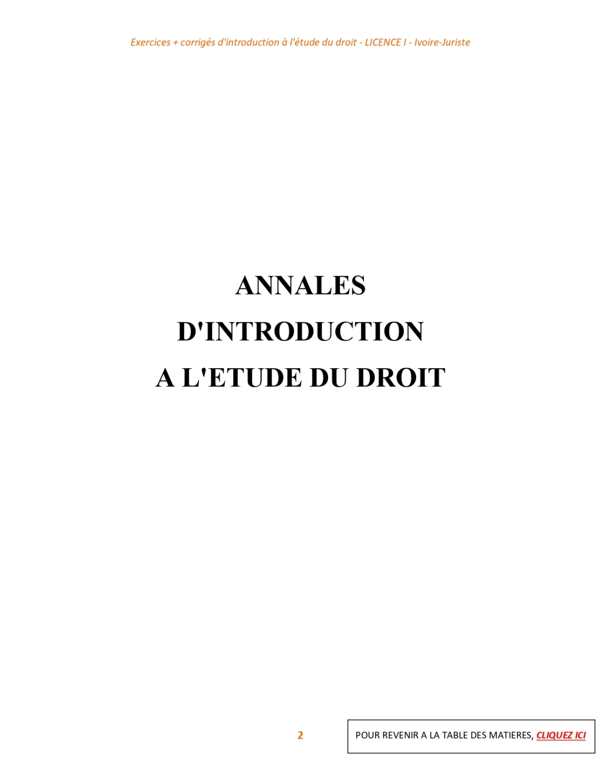 Annales d'Introduction à l'étude du droit (PDF) - Côte d'Ivoire