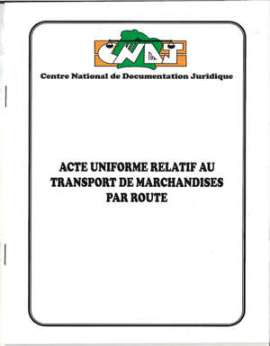 Acte Uniforme relatif au transport de marchandises par route