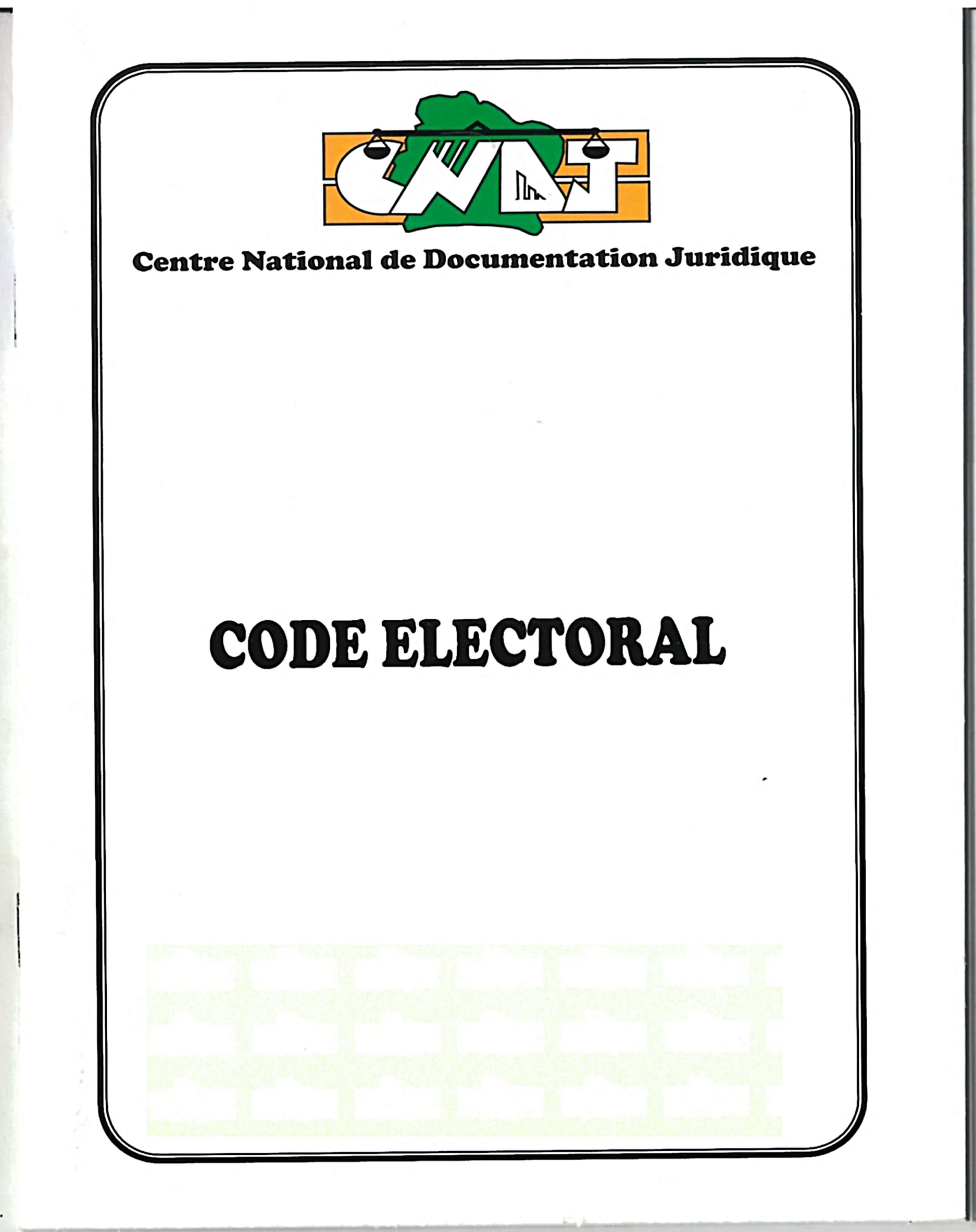 Code électoral de la République de Côte d'Ivoire