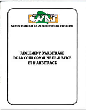 Règlement d'Arbitrage de la Cour Commune de Justice et d'Arbitrage