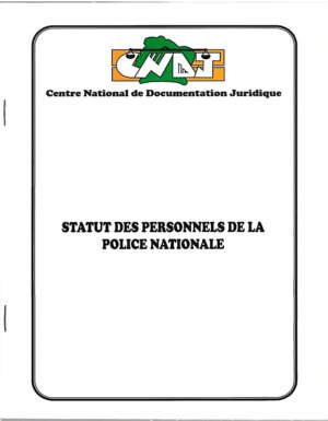 Statut des Personnels de la Police Nationale